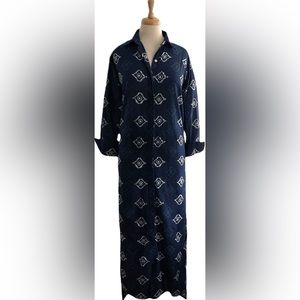 Madison Mathews Elizabeth Maxi in Blue Ikat